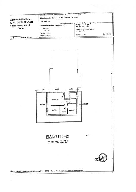 scheda catastale appartamento